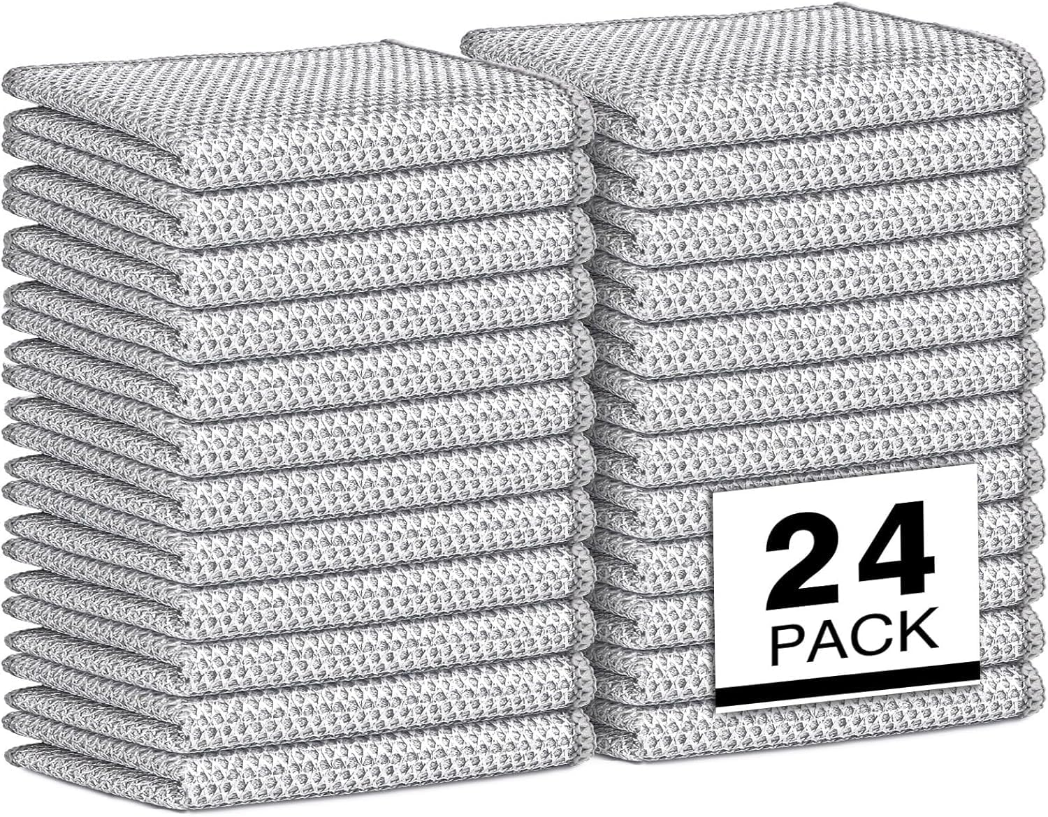 24 Pcs 3 Layer Metal Wire Tea Towel Multipurpose Wet and Dry Dish Cloth Cleaning