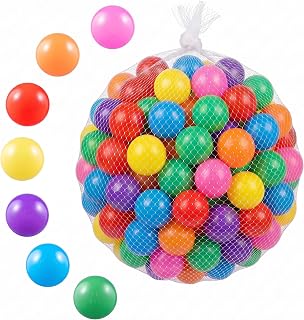 FHRILEK Crush-Proof Balls, BPA-Free Plastic Balls for Toddlers Indoor Play Non-Toxic and Safe. Works for playpens, Parties, Amusement Activities, Birthday and Christmas Occasions.