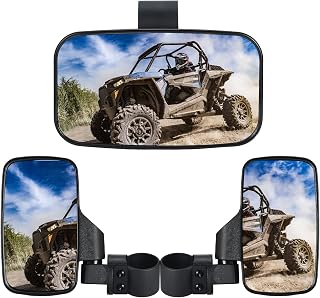 OFIG UTV Side Mirrors And UTV Center Mirror for 1.6" to 2" Roll Bar,Adjustable Break Away UTV Mirrors Compatible with Polaris RZR 900 1000 Can Am Mule Rhino Yamaha YXZ CFMOTO Zforce