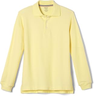 French Toast Boys' Pique Polo School Uniform Shirt with Long Sleeves for Boys and Girls,