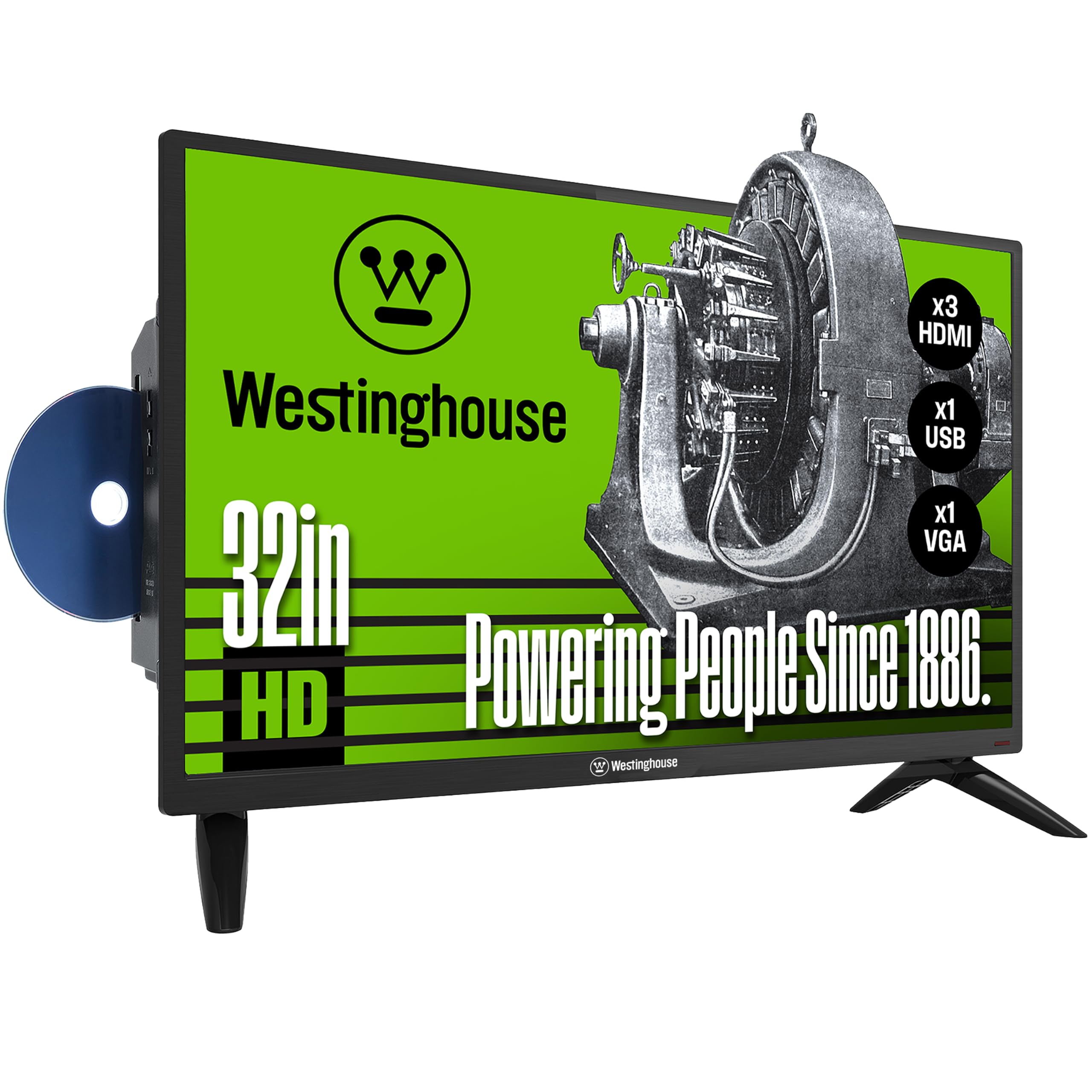 Westinghouse 32 Inch TV with DVD Player Built in, HD Small Non-Smart TV | DVD Co