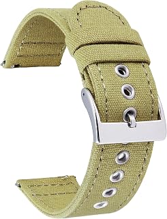 BINLUN Quick Release Canvas Watch Straps Fabric Watch Strap 18mm 20mm 22mm 24mm Replacement Straps for Men and Women Watches with Silver/Black Buckle