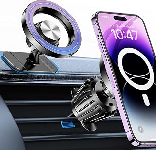 Coolpow Car Mobile Phone Holder for Magsafe Car Mount Ventilation Strong | Ultra stable, 360° rotatable: mobile phone holder car accessories interior magnetic car mobile phone holder for iPhone 18 Pro