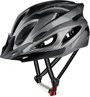 Cycle Helmet, Lightweight Bicycle Helmet, Adjustable Mountain & Road Bike Helmets for Adults, 18 Vents with Adjustable Strap & Detachable Visor for Mens Womens(Head Sizes58-62cm)