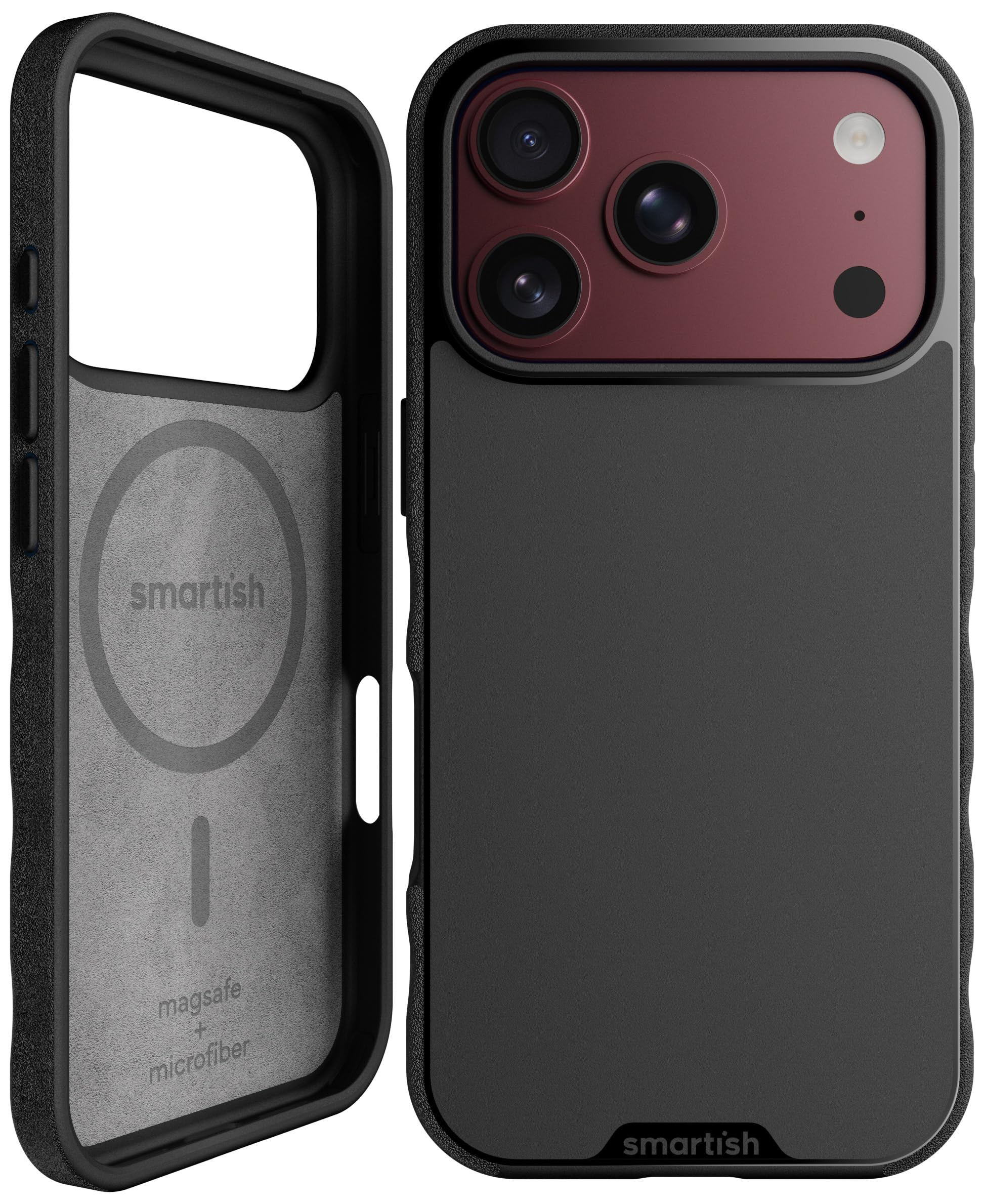 Smartish iPhone 18 Pro/17 Pro MagSafe Case, Gripmunk, Slim Grip Case, Black | Th
