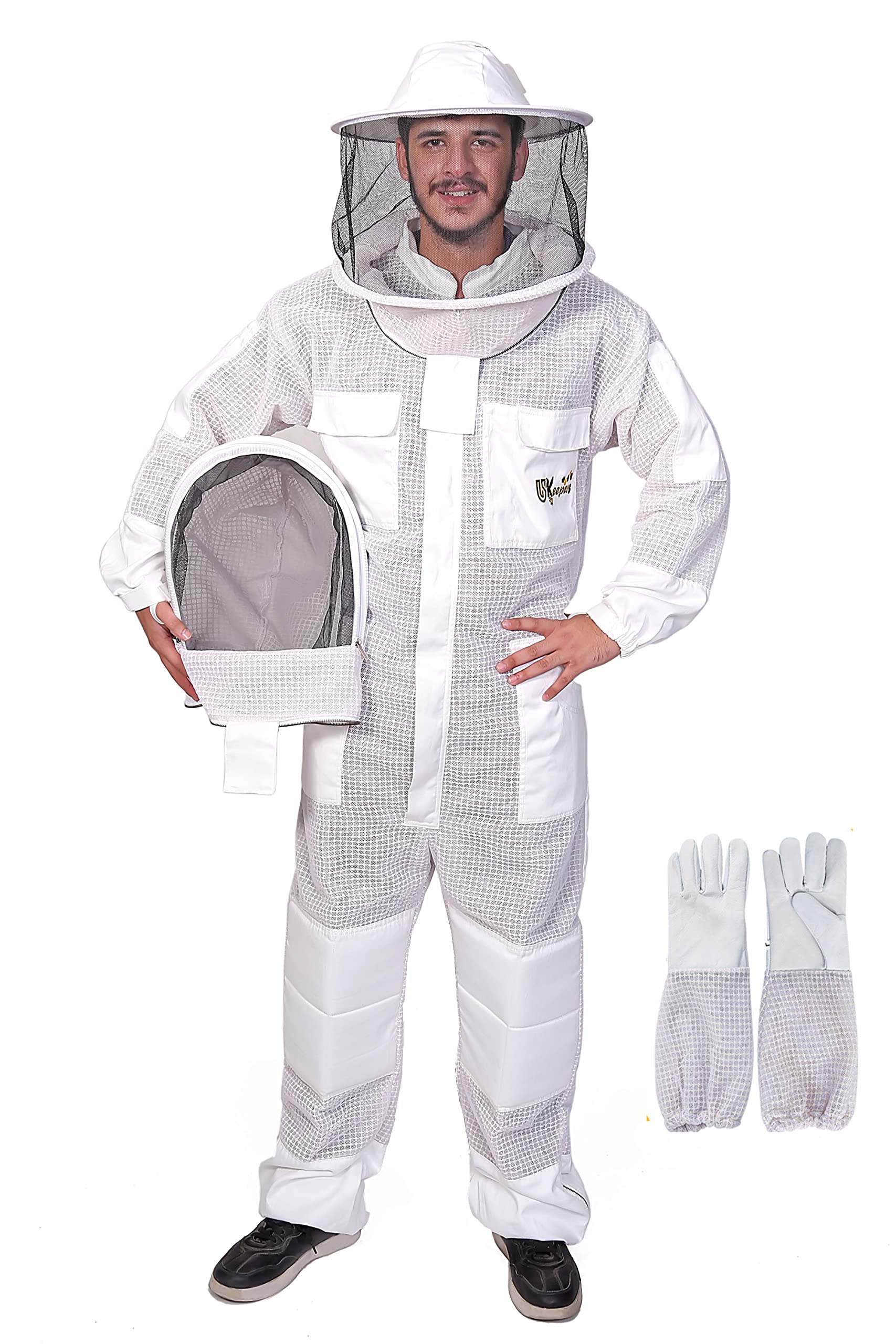 USKEEPERS 3-Layer Ultra Ventilated Sting Proof Bee Suit for Men & Women – Premiu
