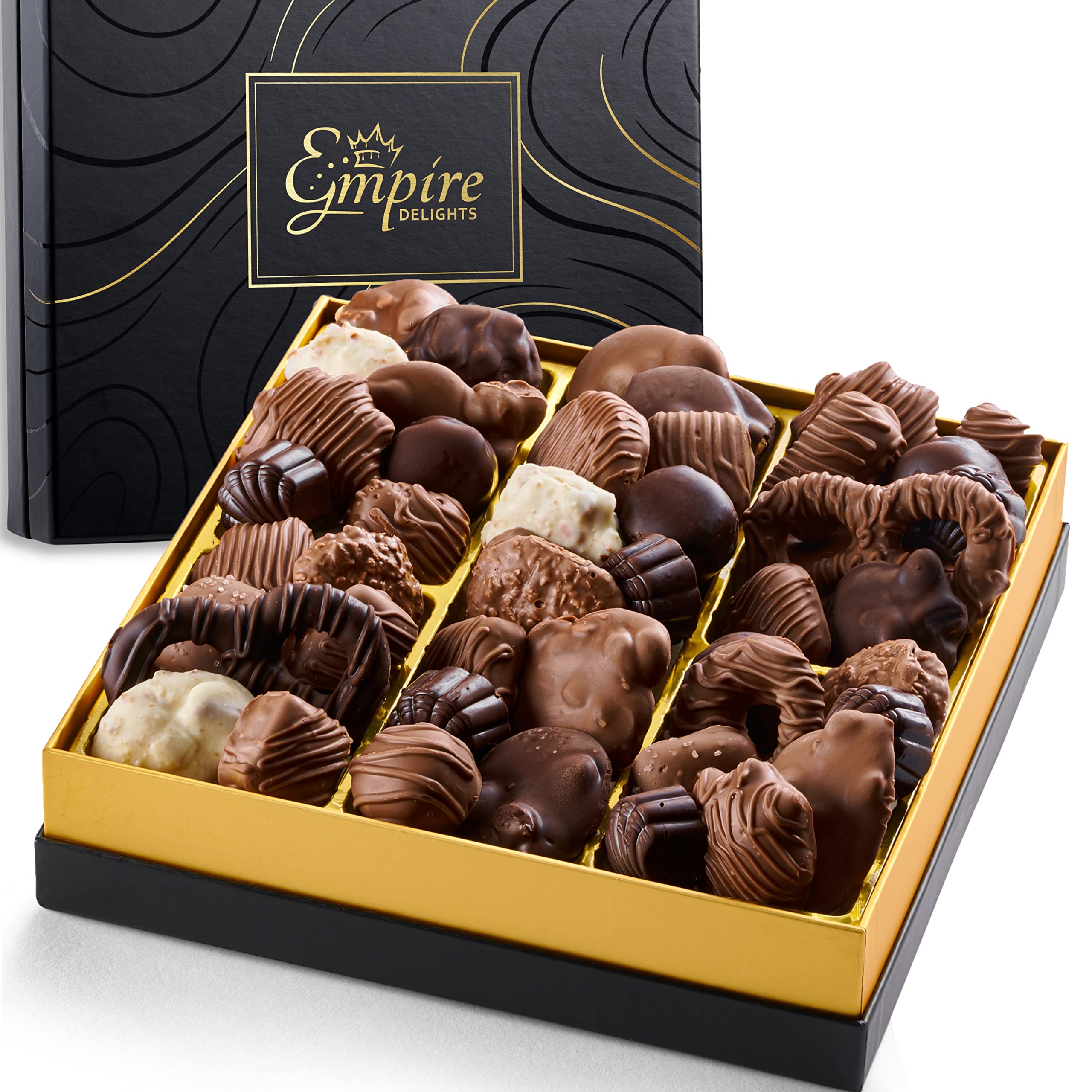 Chocolate Gift Box with Assorted Gourmet Chocolates - Food Gift Basket for Women