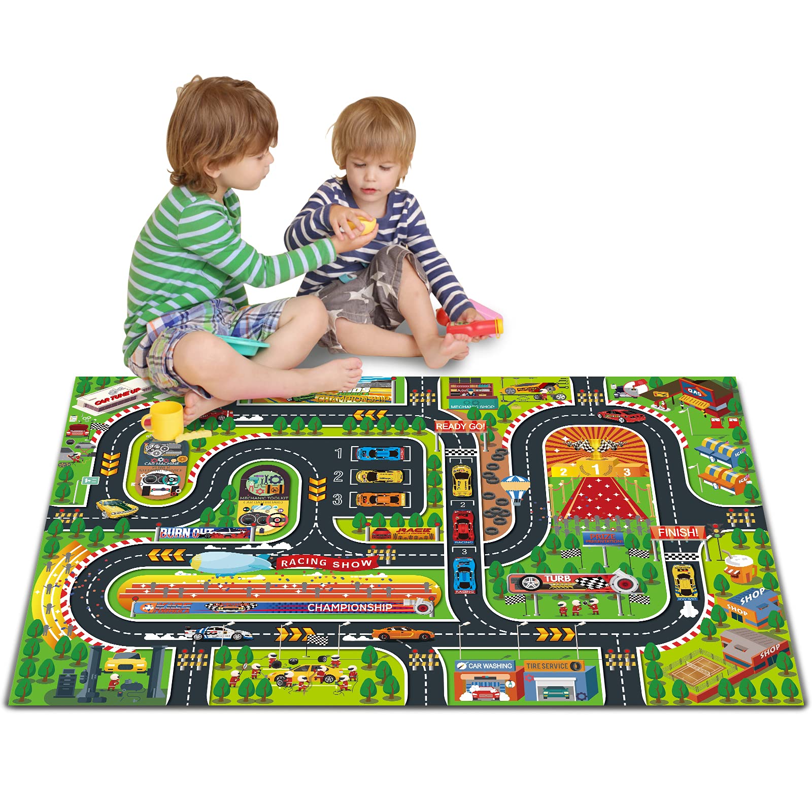 Oriate Kids Toy Dream Mat Racetrack Activity Playmat, Ideal Fun Carpet Racing Ma