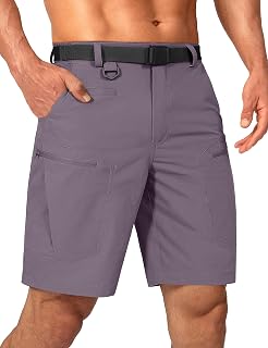Mens Cargo Hiking Shorts Water Resistant Quick Dry Lightweight Breathable Tactical Shorts with Nylon Belt