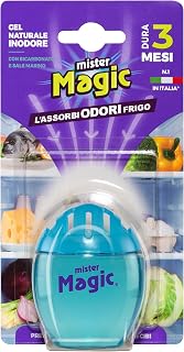 Mister Magic Fridge Odour Absorber, Natural Odourless Gel with Bicarbonate and Sea Salt, Eliminates Bad Food Odors, Lasts Up to 3 Months, Kitchen Accessories (Pack of 1)