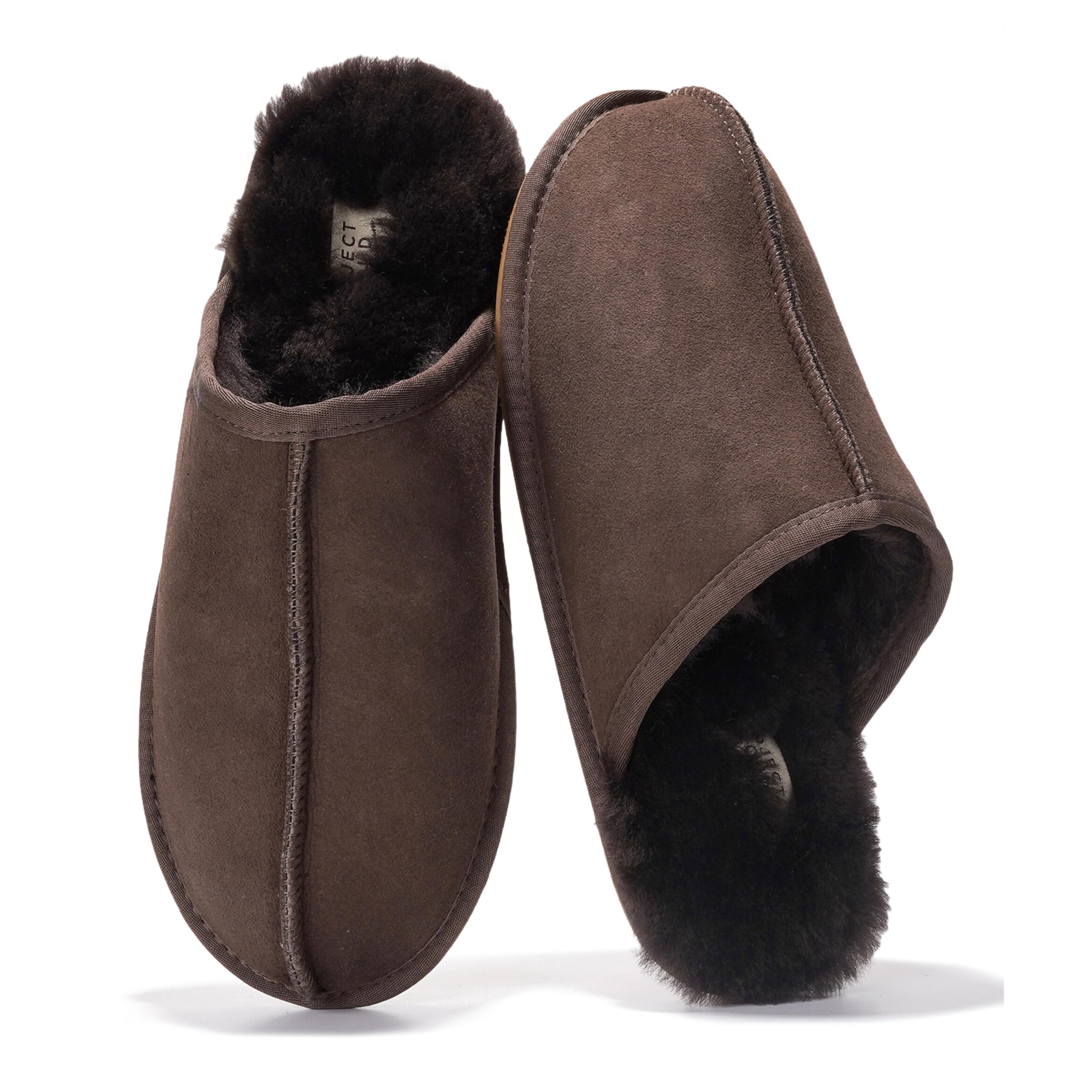 Project Cloud Pantofole da uomo 100% vera pelle e fodera in vero shearling – Pan