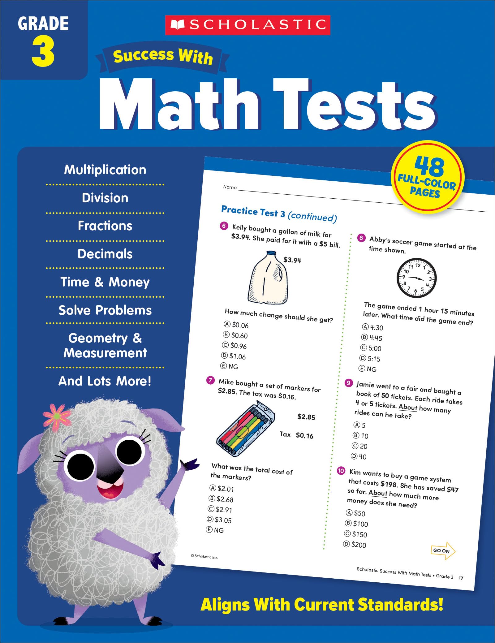 Scholastic Success with Math Tests Grade 3 Workbook