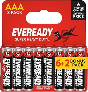 Eveready Super Heavy Duty Carbon Zinc AAA, 8 Pack