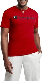 Champion Mens T-Shirt, Cotton Midweight Men's Crewneck Tee, T-Shirt for Men, Script (Reg. Or Big & Tall) T-Shirt