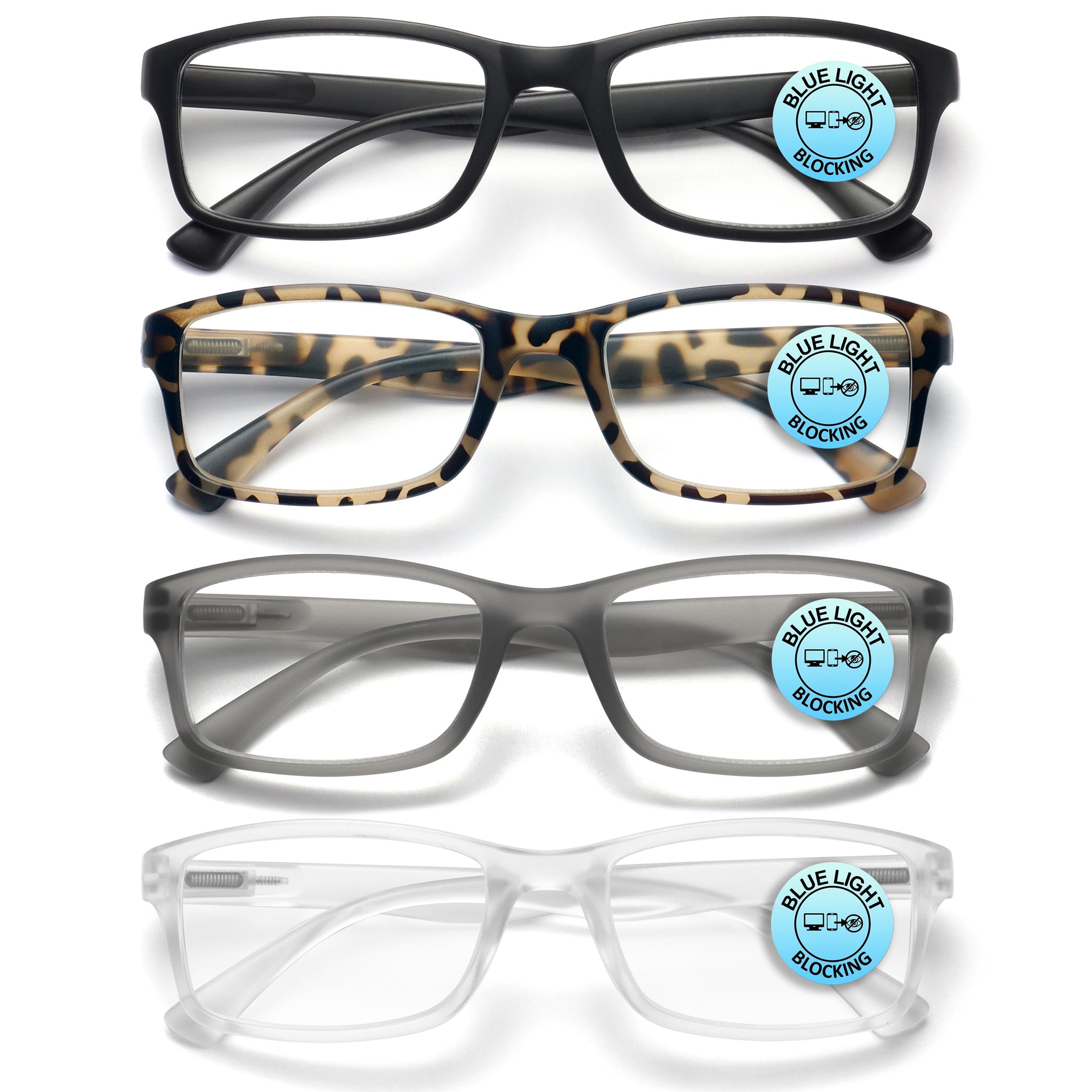 OPULIZE PEP Reading Blue Light Blocking Glasses for Women Men,Rectangular Frame 