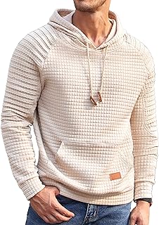 COOFANDY Sudadera con Capucha para Hombre, Manga Larga, con Capucha, con cordón y Bolsillo Canguro