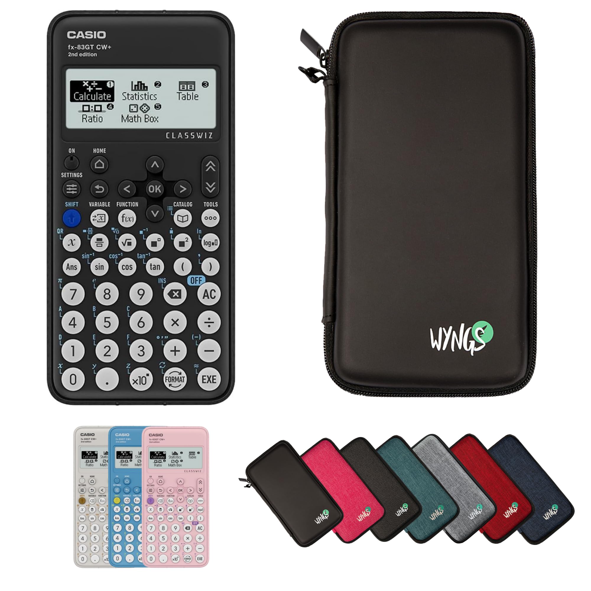 Casio fx-83GTCW+ Scientific Calculator Black (UK Version) including a WYNGS prot