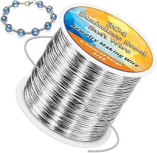 Pnytty 24 Gauge Wire for Jewelry Making, Stainless Steel Wire for DIY Craft | 109Yd Thin Metal Craft Wire, Beading Wire, Jewelry Making wire for Wrapping, Earring, Bead Stringing