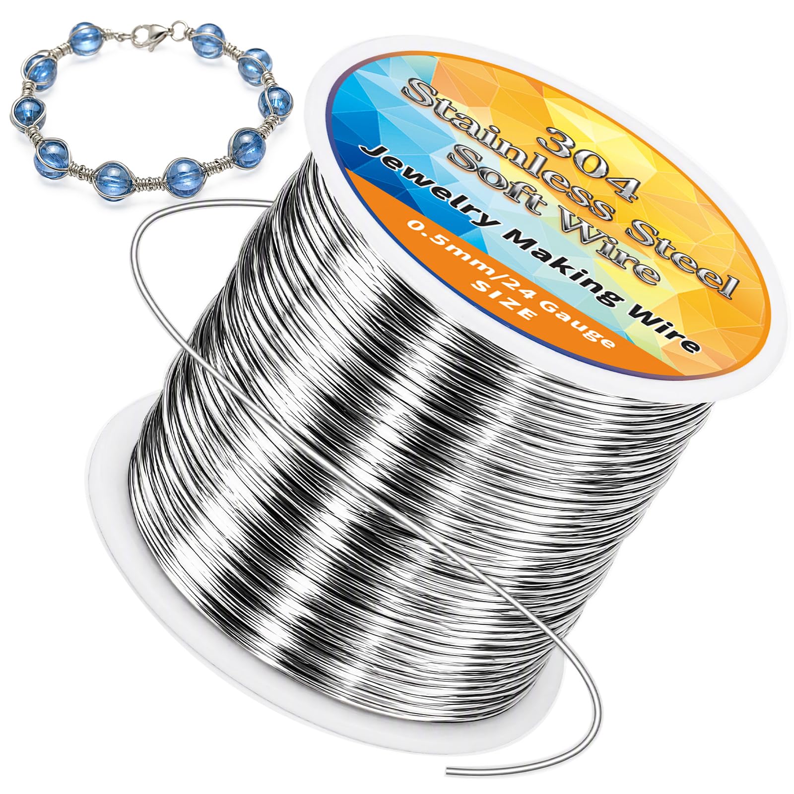Pnytty 24 Gauge Wire for Jewelry Making, Stainless Steel Wire for DIY Craft | 10