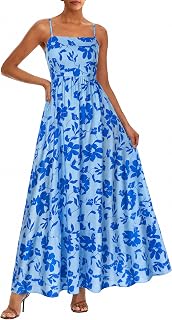 PRETTYGARDEN Women Summer Dress Spaghetti Strap Floral Boho Party Wedding