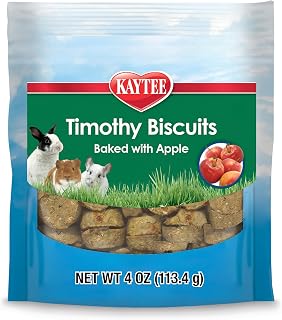 Kaytee Timothy Biscuits, Timothy Hay Bunny Treats for Rabbits, 4 Oz | Digestive support. Timothy hay guinea pig treats. Real carrots, natural chewing, guinea pig snacks