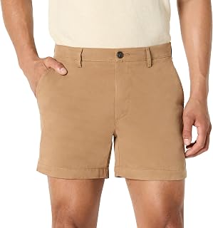 Amazon Essentials Men's Chino Shorts Slim Fit Stretch Comfortable and Wrinkle-Free Front 13 cm