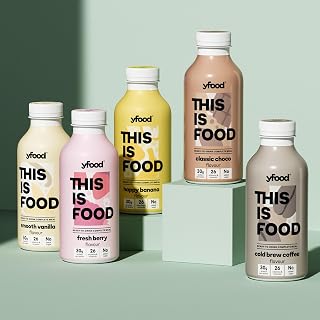 YFood Meal Replacement, tasterpack with 5 Flavours, 30 g Protein per 500ml