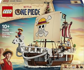 LEGO ONE PIECE The Going Merry Pirate Ship 75639 | Toys for 10+ Year Old Boys & Girls, Boat Model Kit, 5 Collectible Minifigures, Kids' Room Decor, Gift Idea, 1376 Pieces