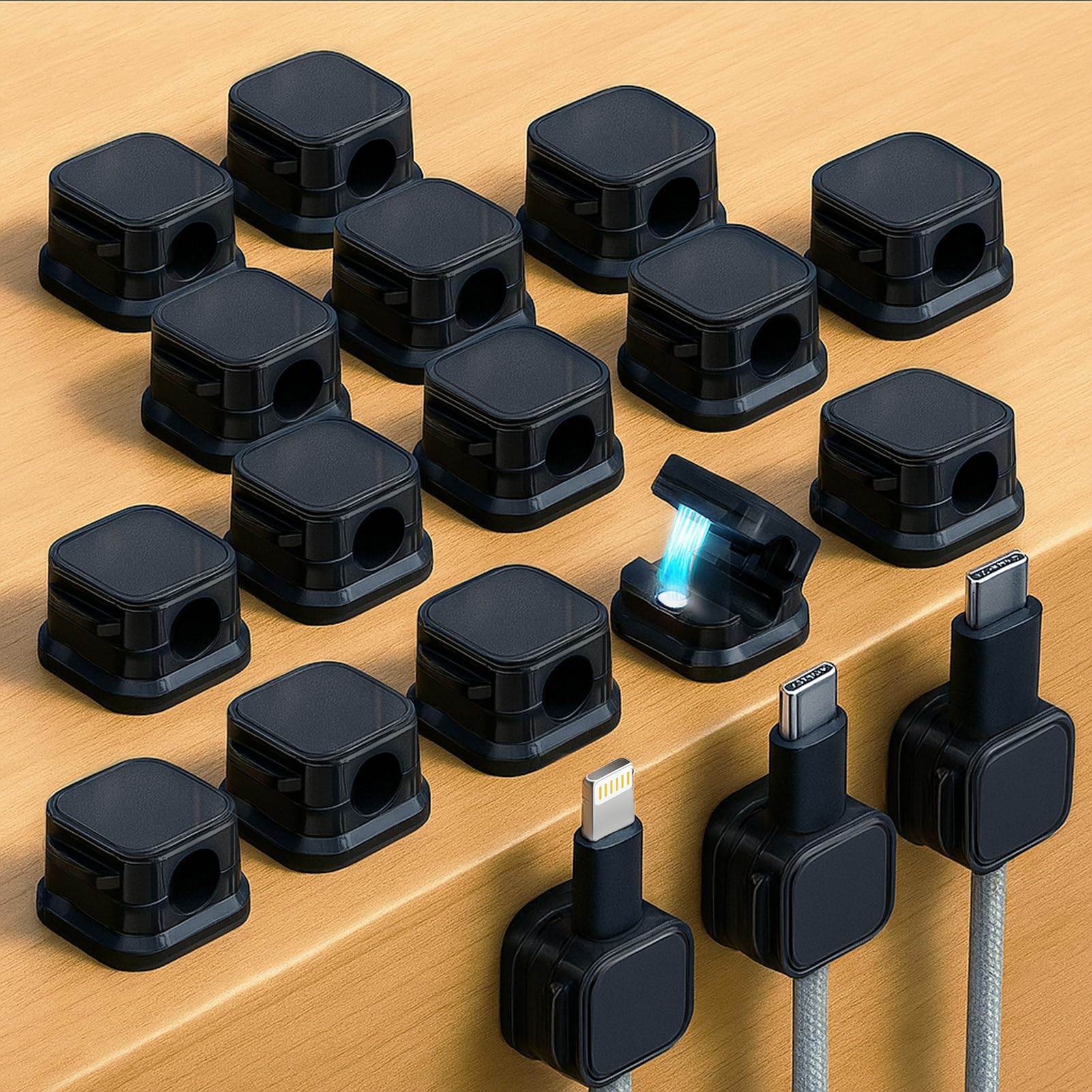 18 Pack Magnetic Cable Organizer, Cable Management, Computer Cable Organizer, Ad