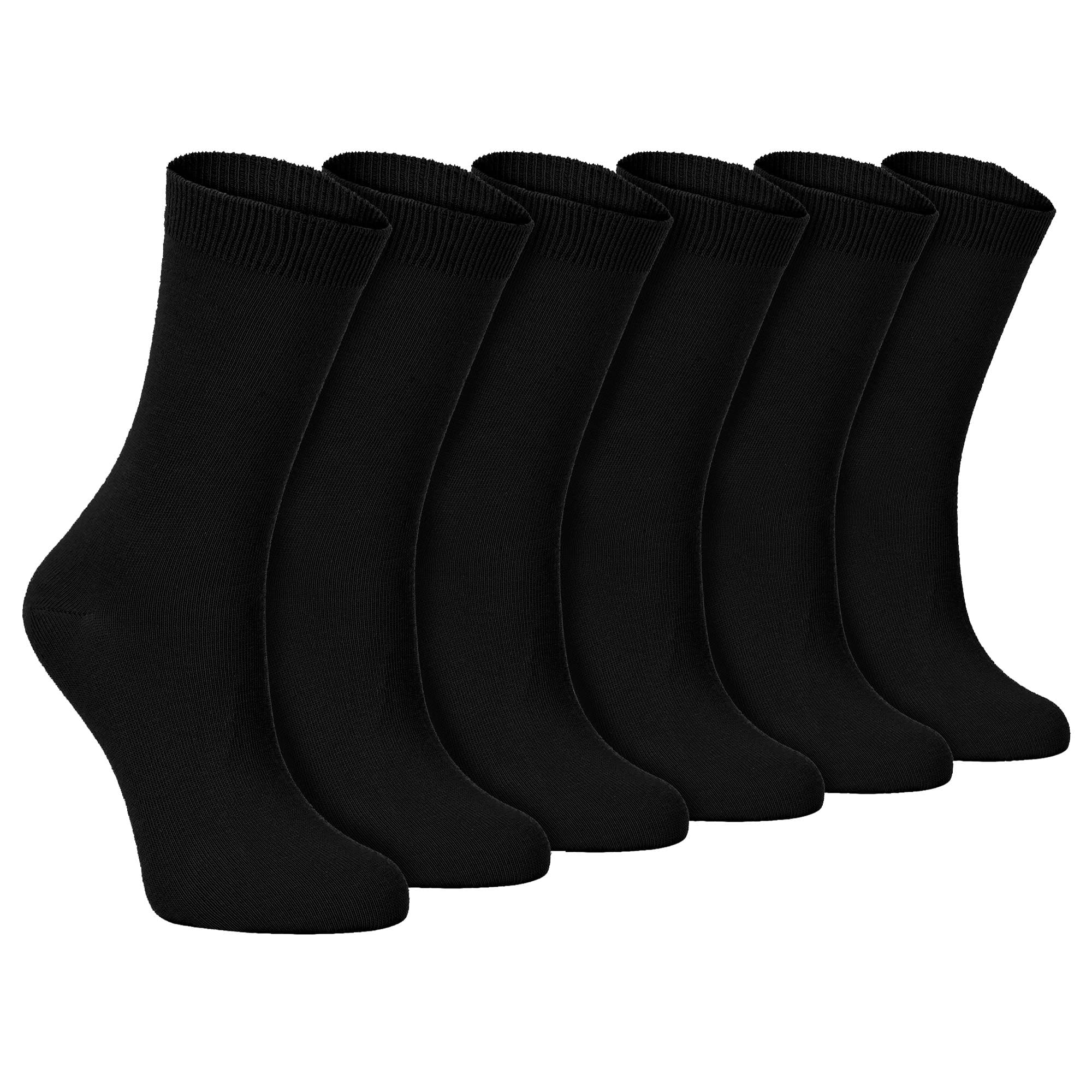 Sock Snob - 6 Pairs of Ladies Thin Plain Coloured Cotton Rich Ankle Socks 4-7 uk