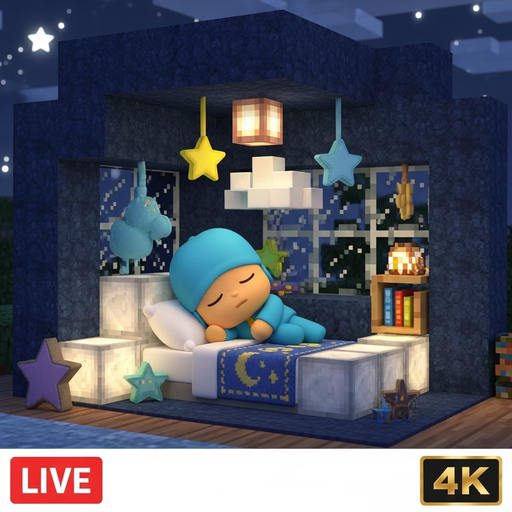 Calm craft Glow: Sleeping Pocoyo – 4K Relaxing Screensaver with Soft Holiday Amb