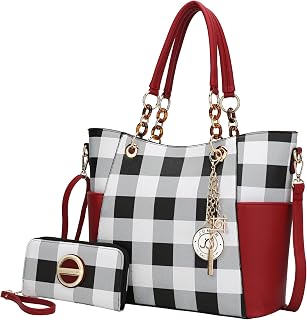 J’OMOR by Mia Tote Bag for Women, Handbag Set with Wallet Top-Handle Bag Vegan Leather Purse