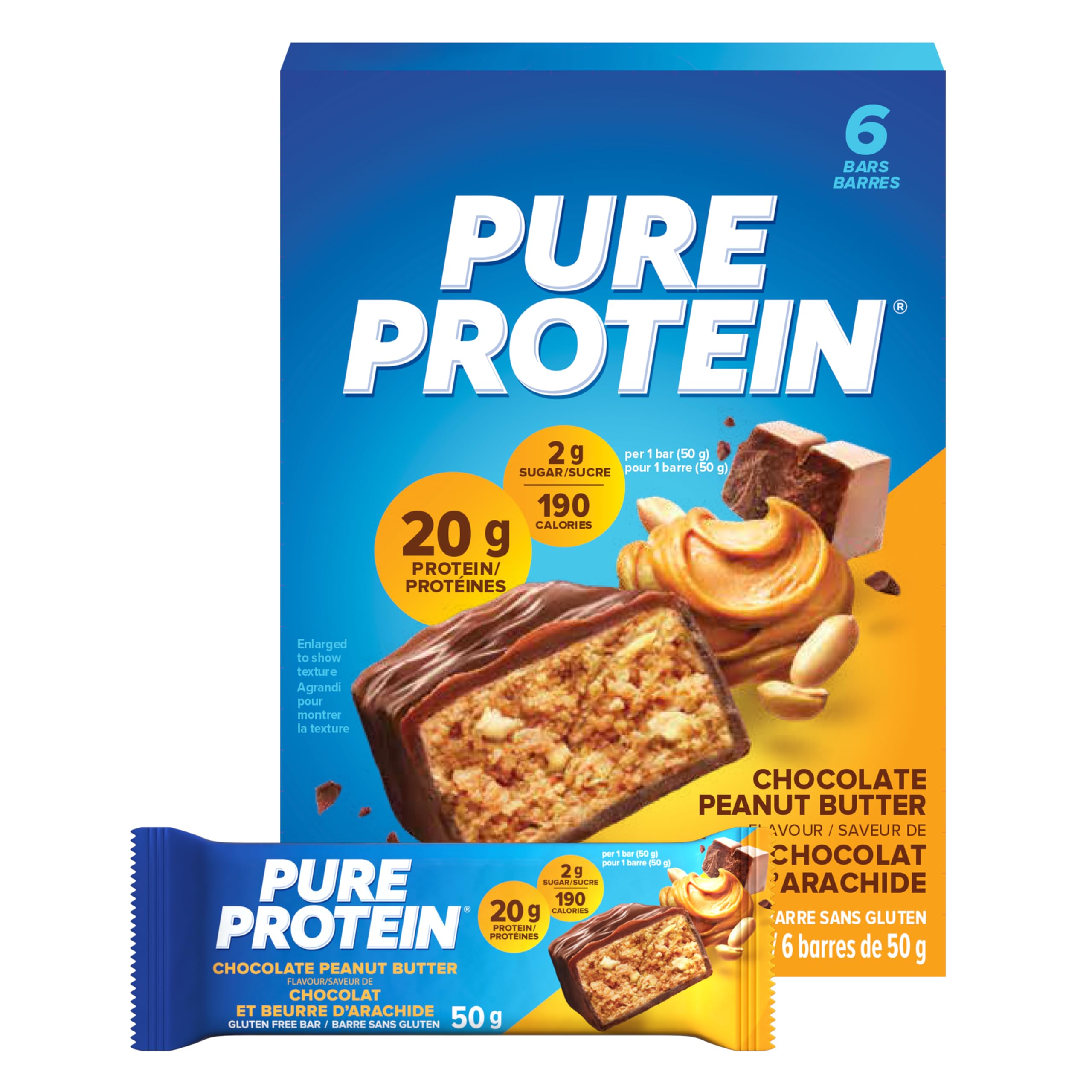 Pure Protein Bars - Nutritious, Gluten Free bar, made with Whey protein blend - 