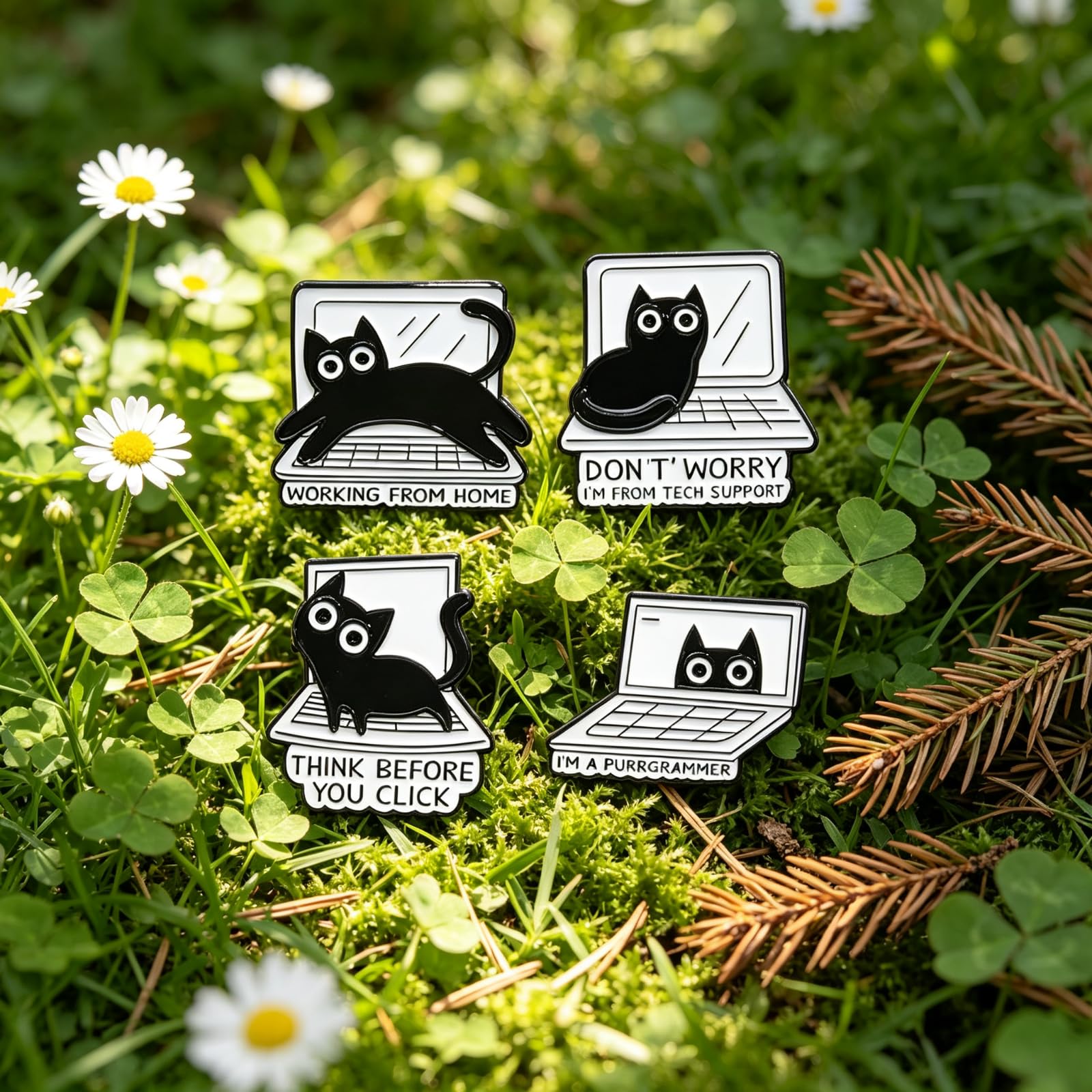 Cartoon Animal Enamel Lapel Pins Set Cute Butterfly Duck Cat Lapel Pins for Back