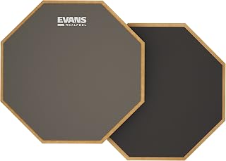 Evans RF12D RealFeel - Drum Practice Pad - Drum Pad - Drummer Practice Pad - Gum Rubber & Neoprene, 2 Sided, 12 Inch, Gray