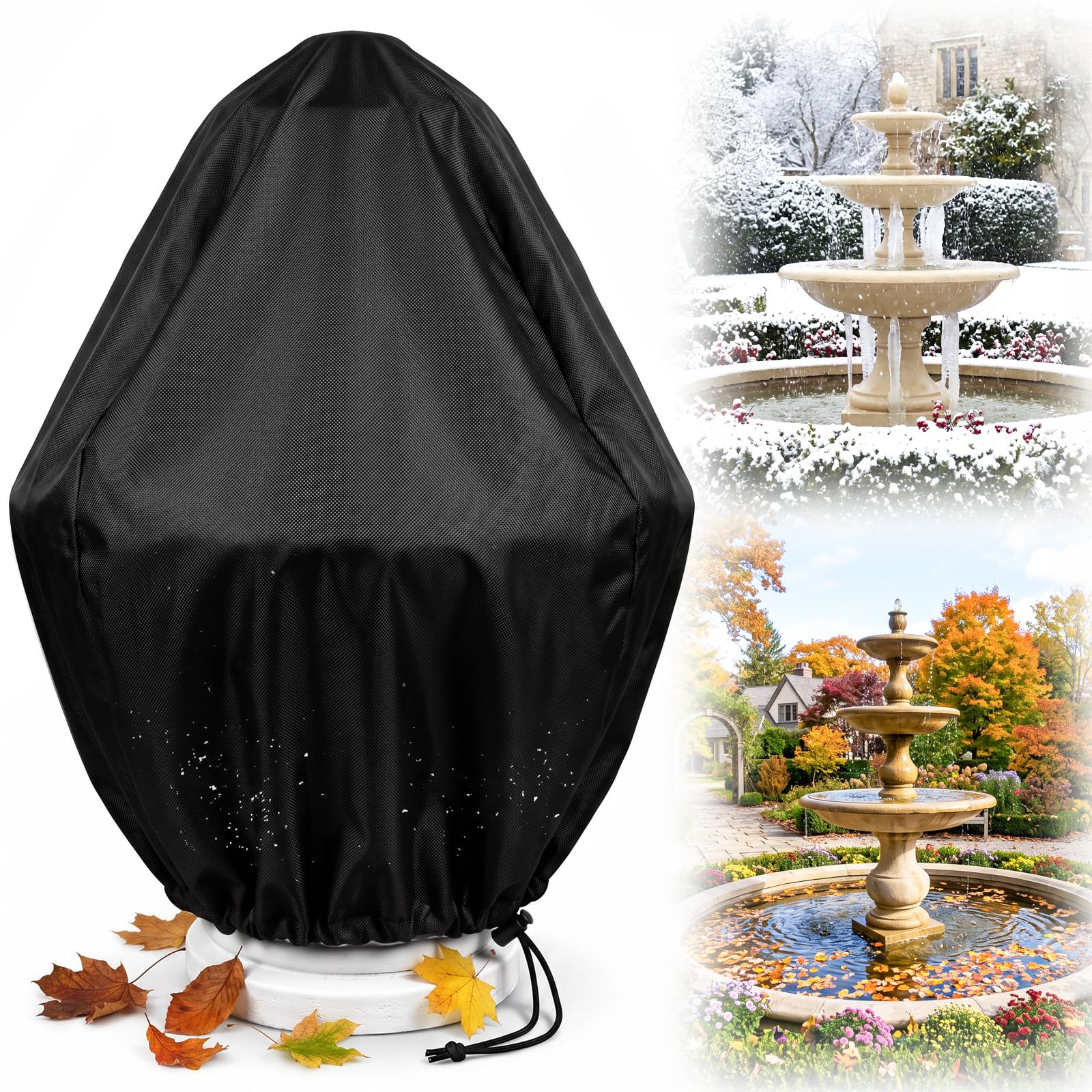 EcoBrisa Fountain Cover 48"x68" Waterproof Garden Fountain Statue Protective Cov