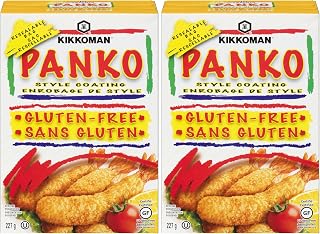 Kikkoman Gluten-Free Panko Bread Crumbs, Japanese-Style Bread Crumbs for Baking and Frying - Unseasoned - 227 g (Pack of 2)