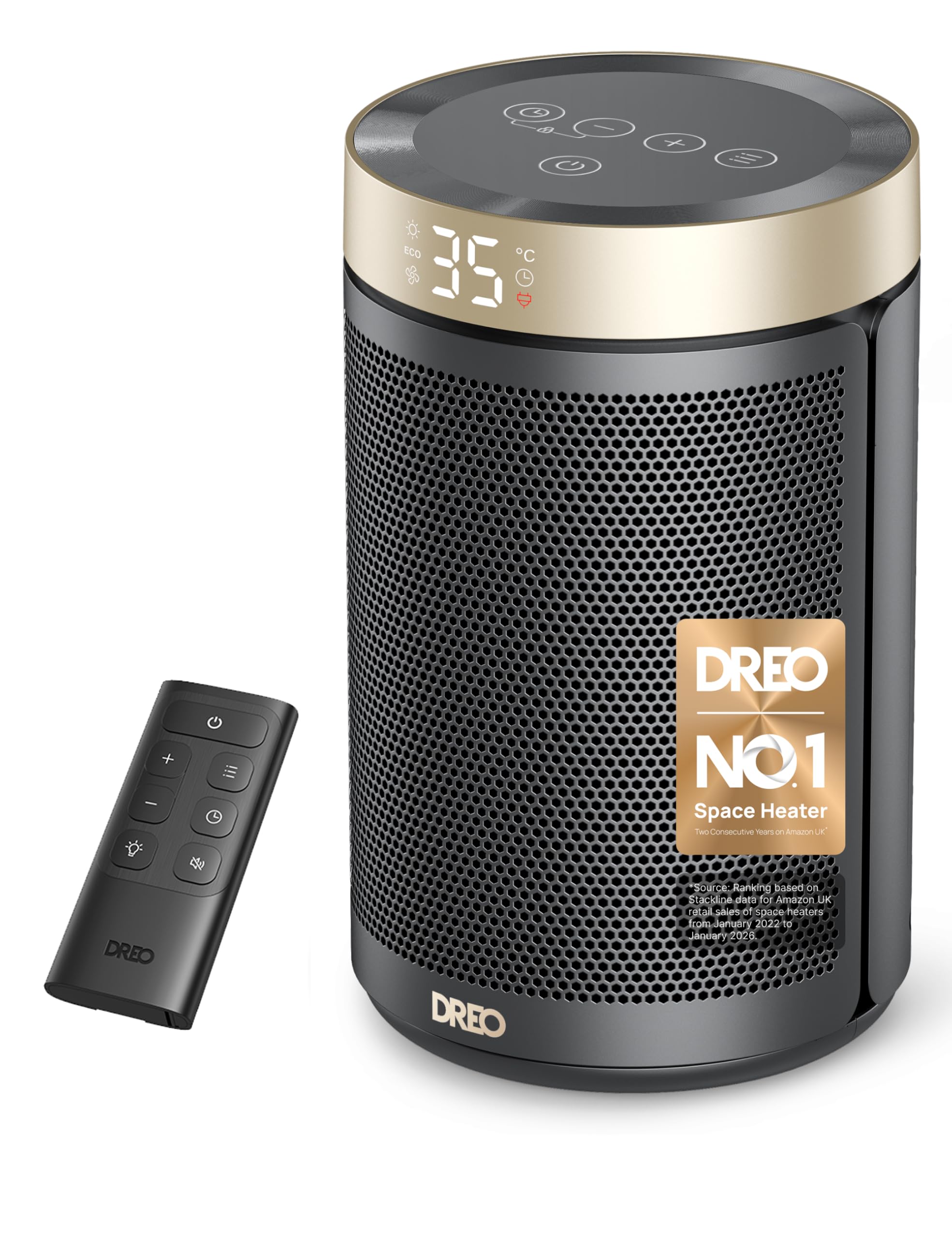 Dreo Electric Heater, 1500W Energy Efficient Space Room Heater, Upgrade Remote P