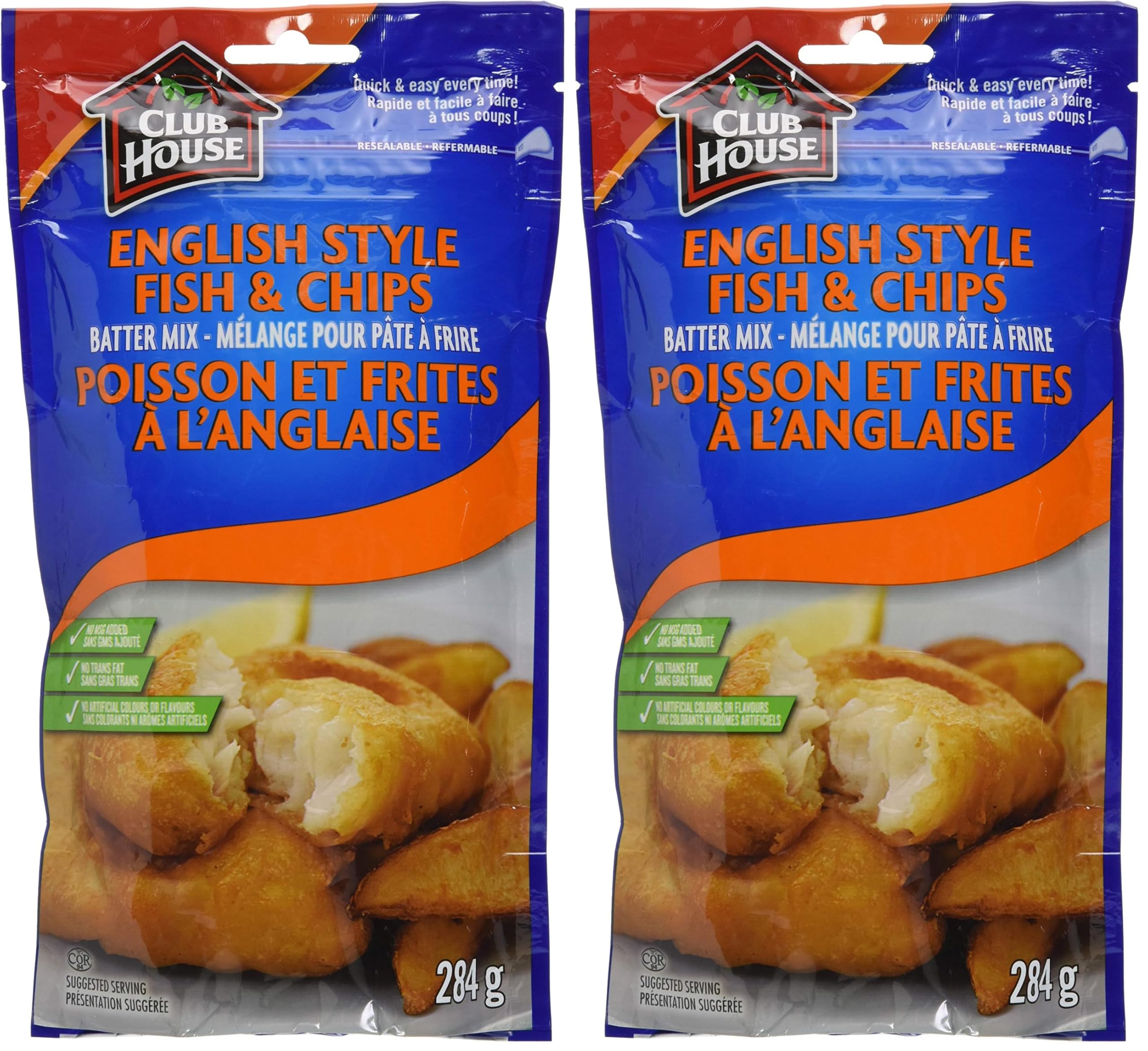 Club House, Quality Quick and Easy Batter Mix, English Style Fish & Chips, 284g 
