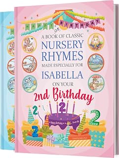 2nd Birthday Personalised Book of Classic Nursery Rhymes | Beautiful Keepsake. Add A Personal Message Inside