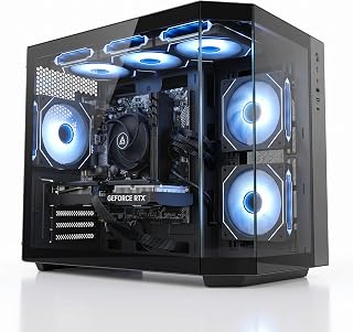 ionz Gaming PC - AMD Ryzen 5 5500, Nvidia RTX 3050, 16GB RAM, 1TB SSD, Windows 11, 500W 80+ PSU, WiFi, (Apex, Black)