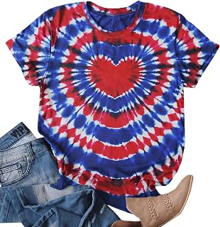 VVNTY T-shirt da donna per San Valentino con stampa a cuore carino maglietta grafica casual a maniche corte
