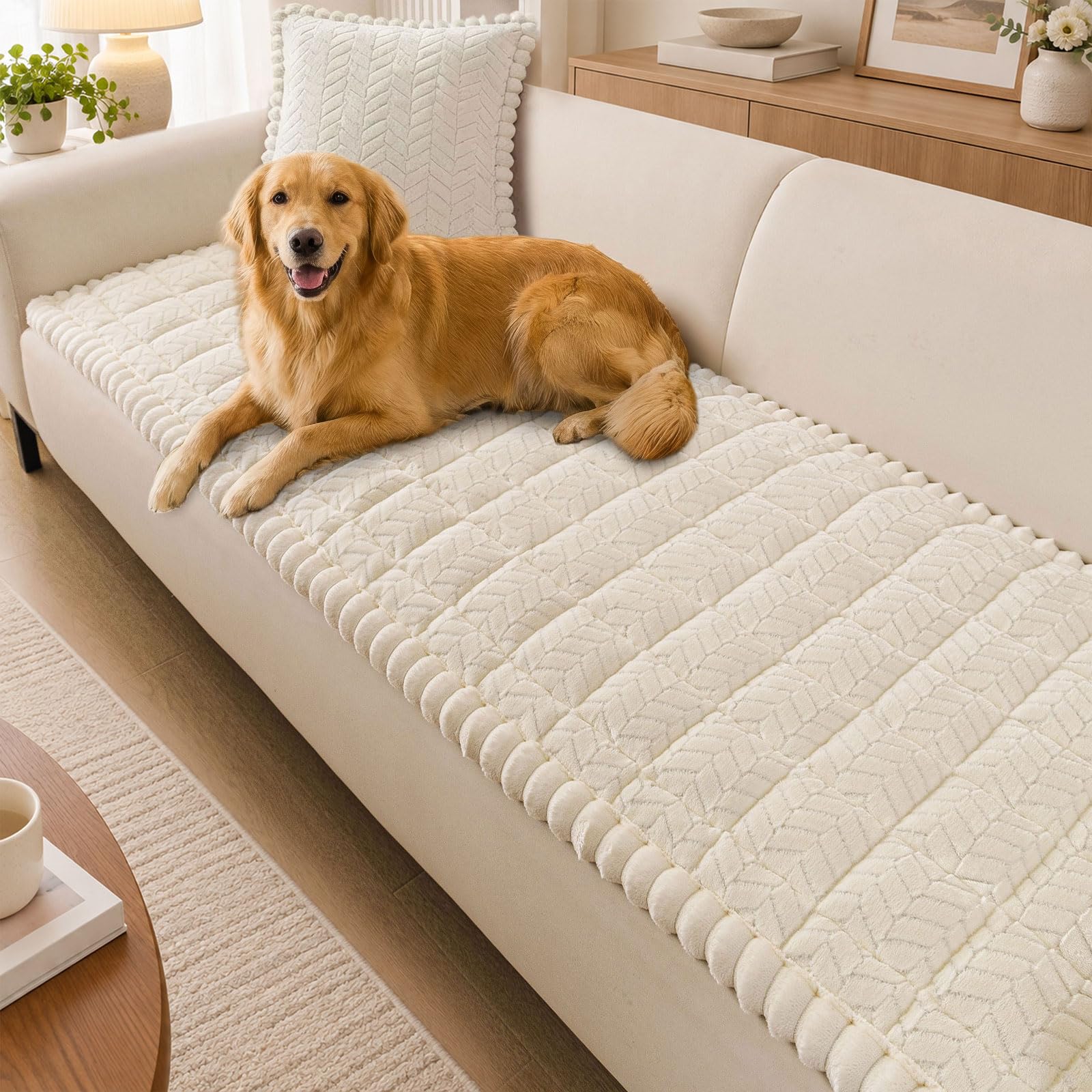 Smiry Couch Cover for Dogs, Non Slip Fuzzy Pet Sofa Covers Washable | Sofa Slipc