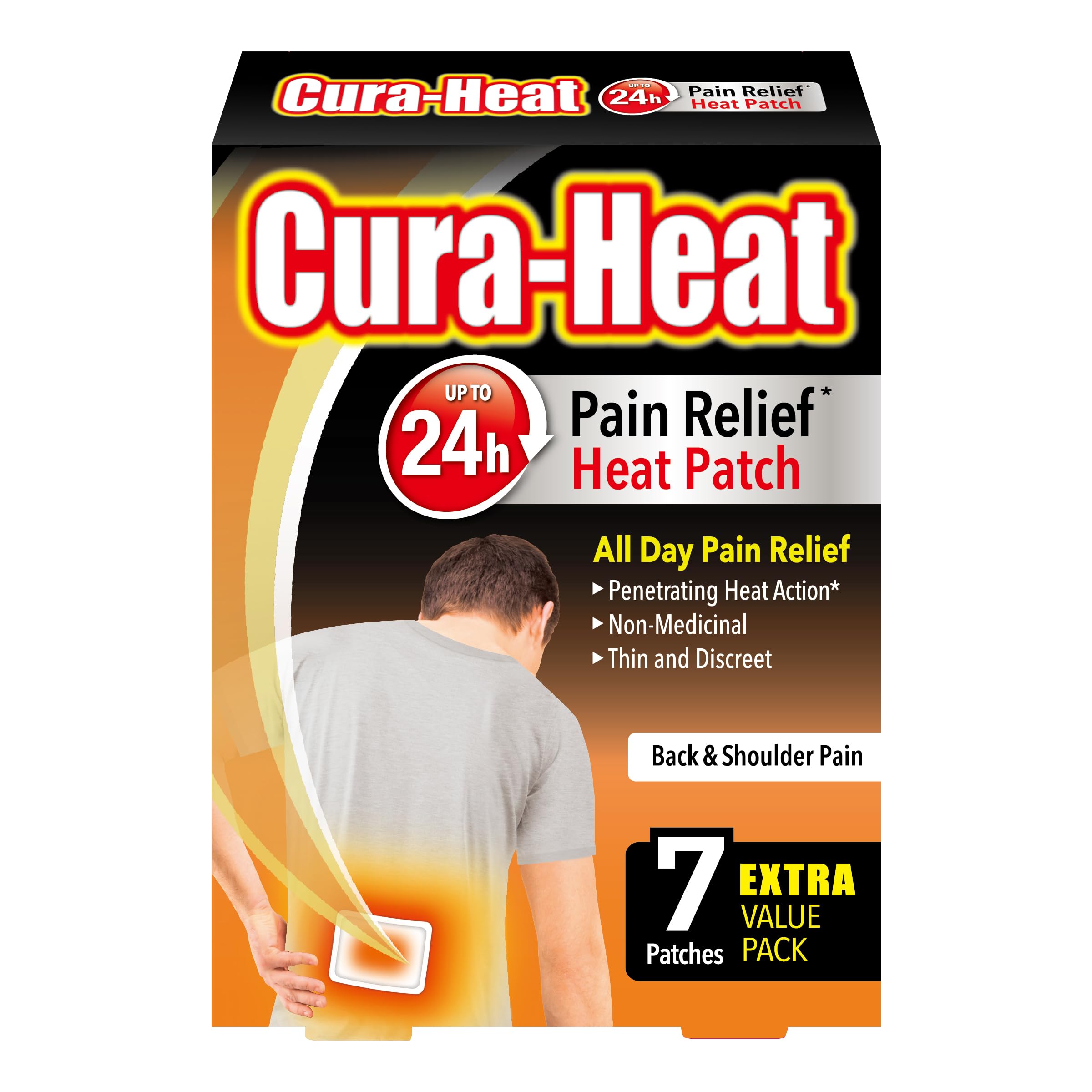 Cura-Heat Back and Shoulder Pain Relief Heat Patch - 7 Patches