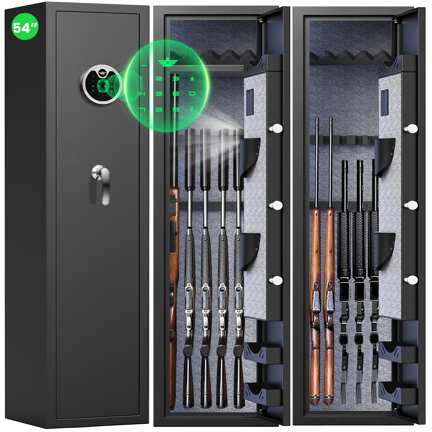 Luzfuego 5-7 Fireproof Gun Safe, Digital Gun Safe for Rifles and Pistols with LC