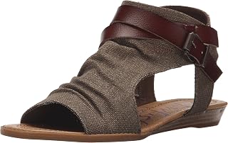 Blowfish Women's Balla Wedge Sandal, pewter meteorite, 23.0 cm