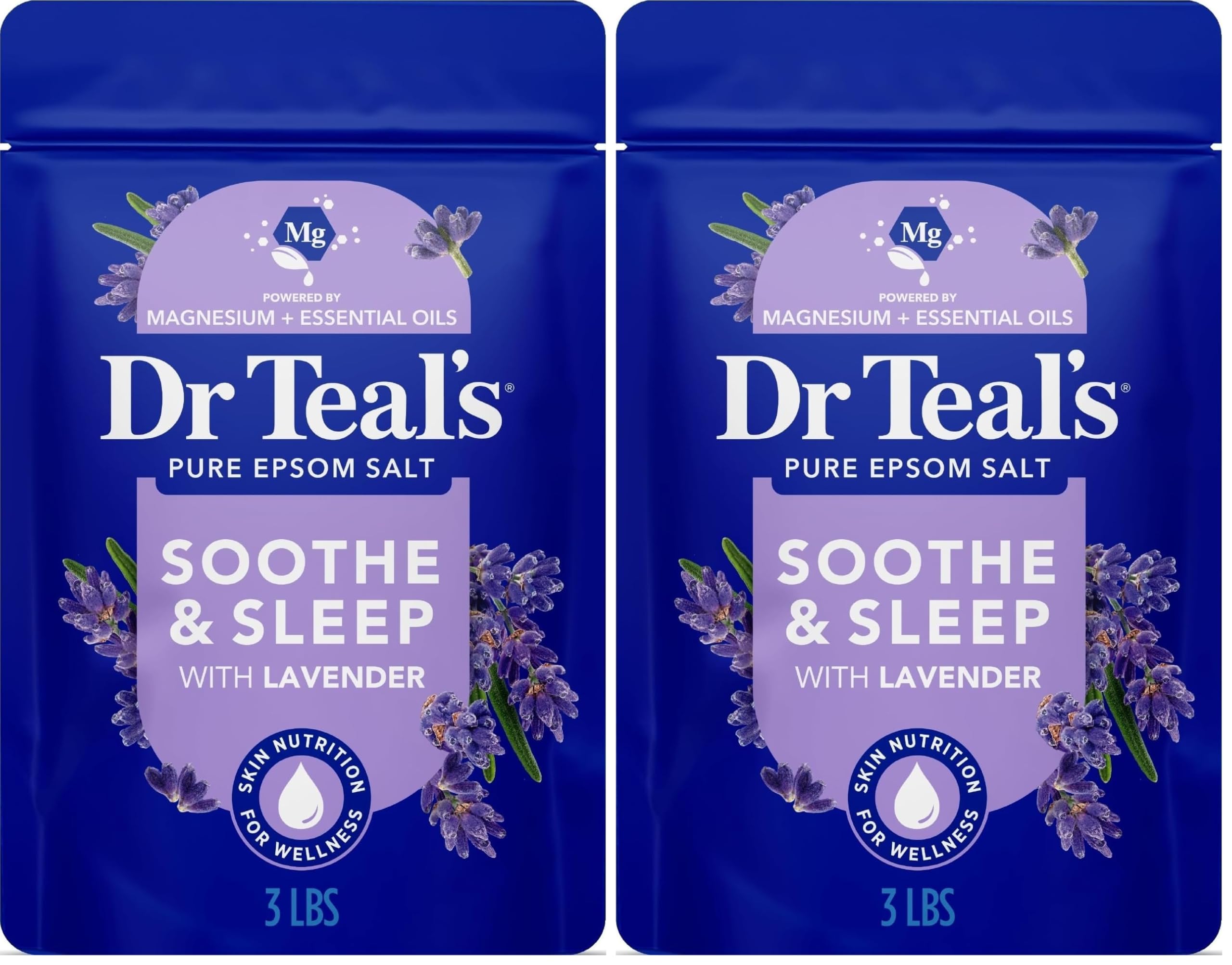 Dr Teal's Epsom Salts Lavender 3Lb 1.36Kg (Pack of 2)