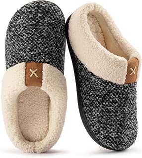 ULTRAIDEAS House Women's Memory Foam Slippers with Plush Lining, Non-Slip Rubber Sole for Indoor and Outdoor