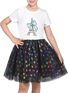 Sunny Fashion Robe Fille Multicolore Tulle Manches Courtes 4-10 Ans