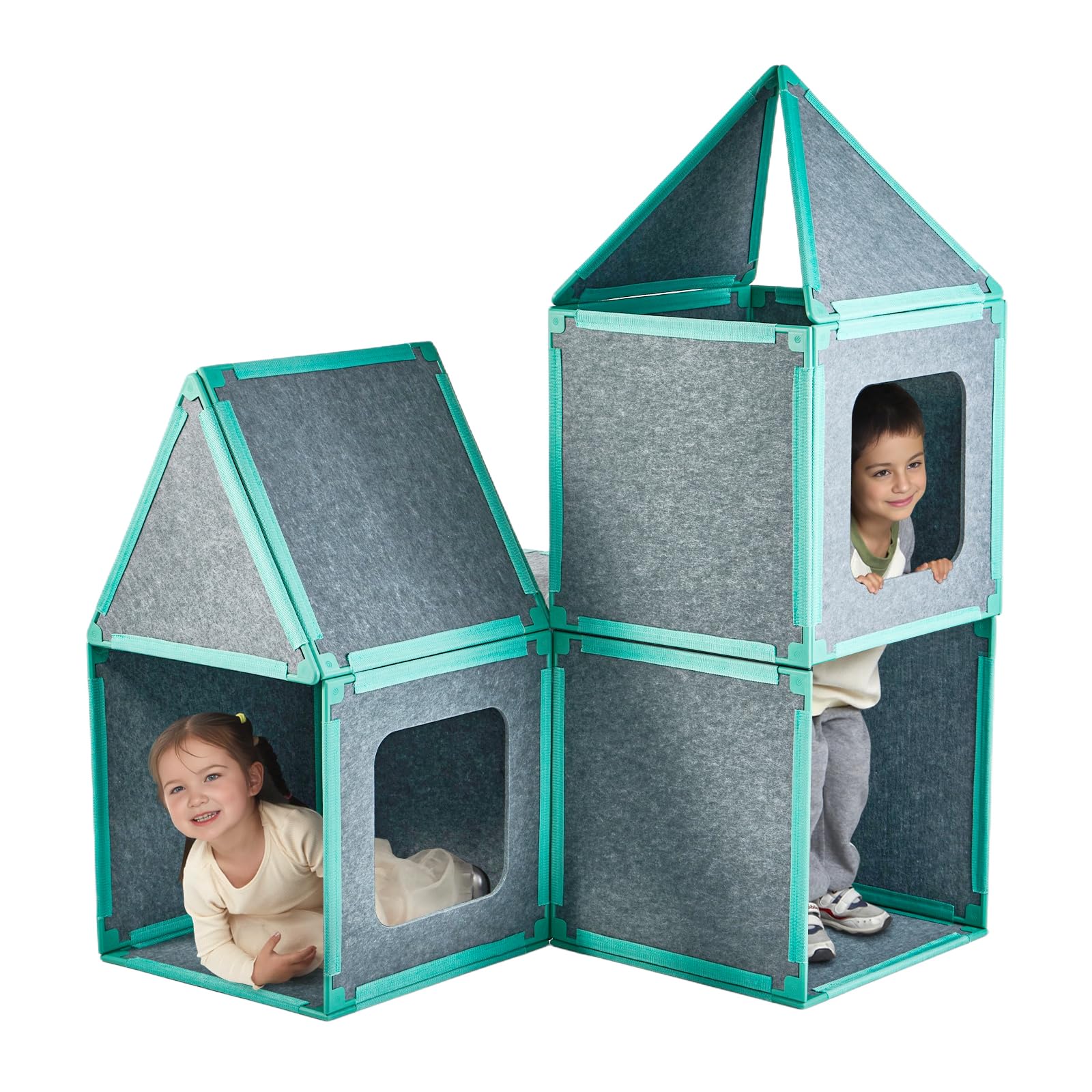 Umoving 20-Piece Magnetic Fort Building Kit for Kids – Giant Modular Playhouse P